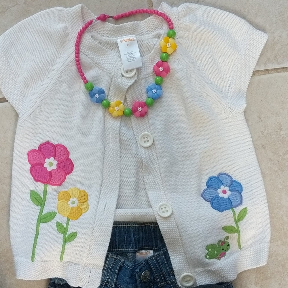 Girls 2t spring summer set, outfit necklace &shoes - Picture 3 of 7